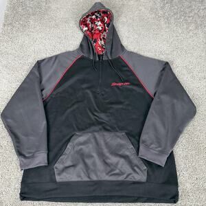 Snap-on Hoodie Mens XL Black Gray 1/4 Zip Pullover Fleece Camo Lined Sweatshirt